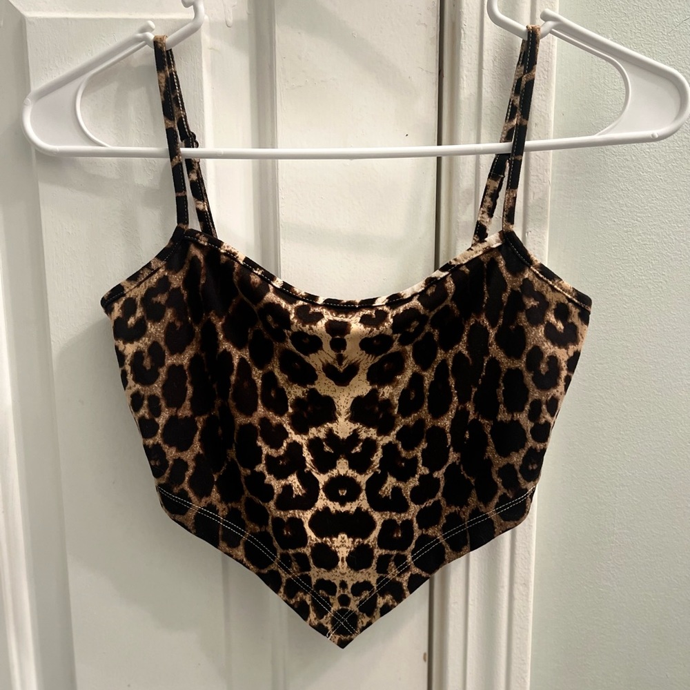 SHEIN leopard print cropped cami top